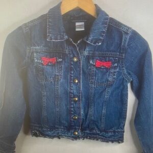 Kids Denim Jacket with Red Accents